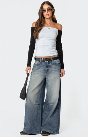 Contrast Off Shoulder Top image number 2