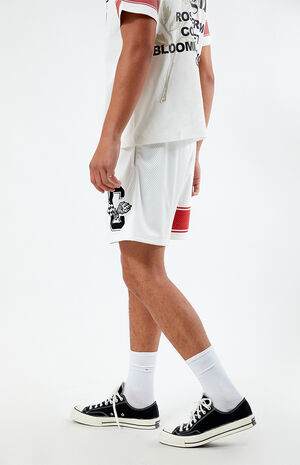 White Too Fast Mesh Basketball Shorts image number 4