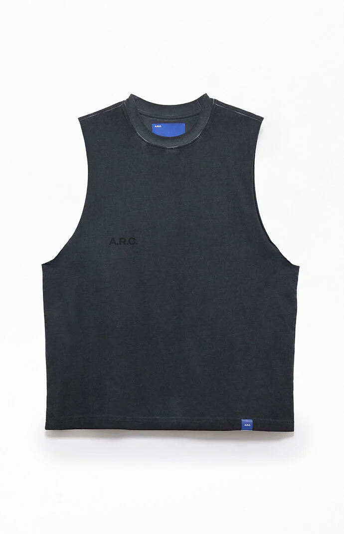 A.R.C. Washed Black Vintage Wash Cut Off Muscle T-Shirt