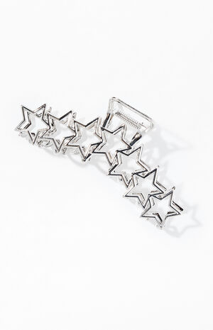 Silver Metal Star Hair Claw Clip image number 1