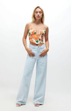 Notched Neck Corset Top image number 4