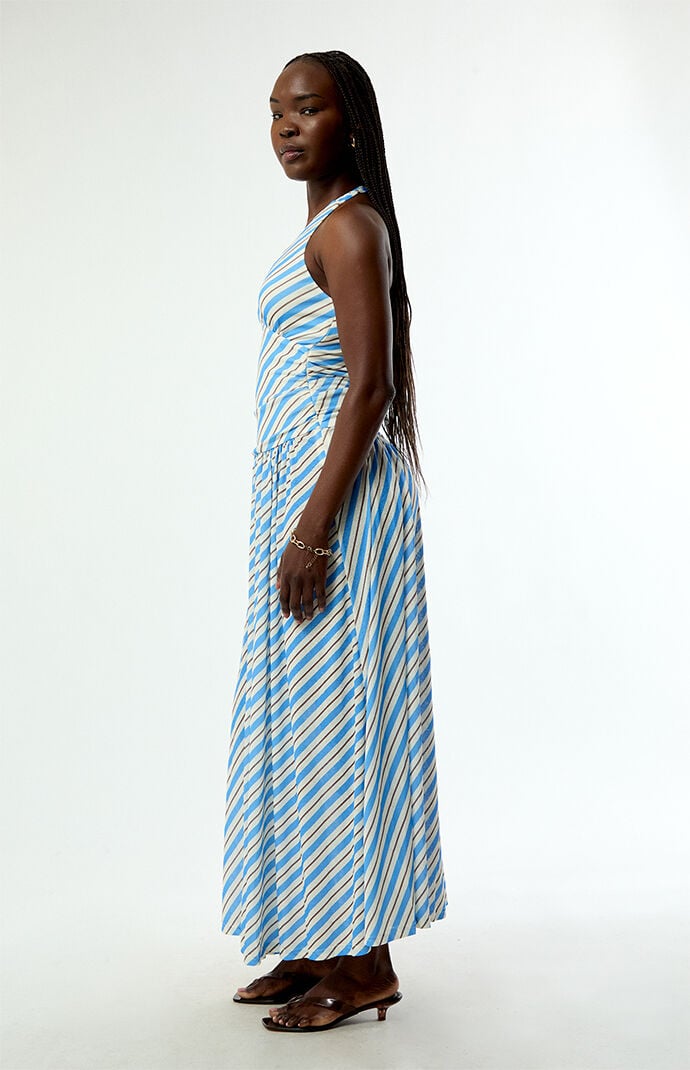 MINKPINK Striped Sancia Halter Midi Dress
