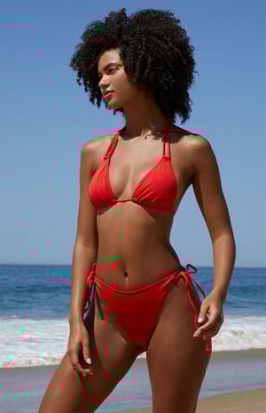 Red Hannah Side Tie Bikini Bottom image number 2