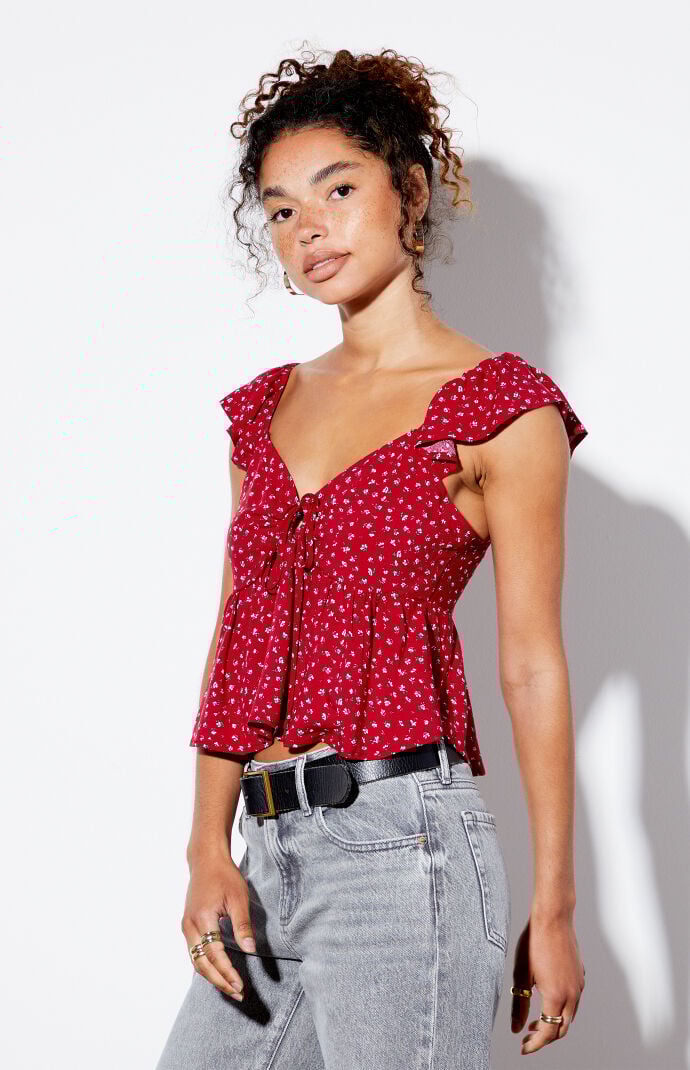 La hearts keyhole smocked top best sale