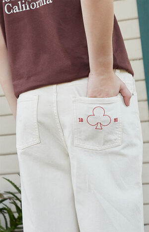 Clover Cream Baggy Jeans image number 3