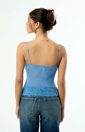 Natalia Burnout Lace Tank Top image number 4