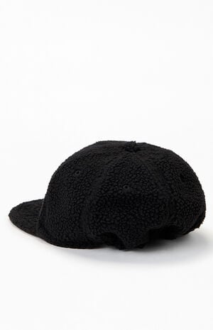 Jet Black Sherpa Fleece Baseball Hat image number 3