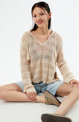 After Beach Break Hooded Poncho Sweater image number 1