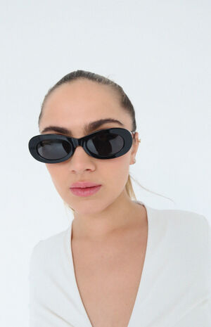 SoHo Black Oval Sunglasses image number 2