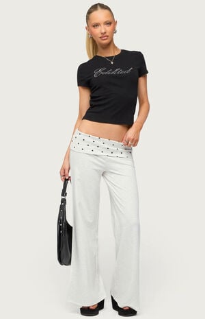 Petite Reeva Polka Dot Foldover Pants image number 5