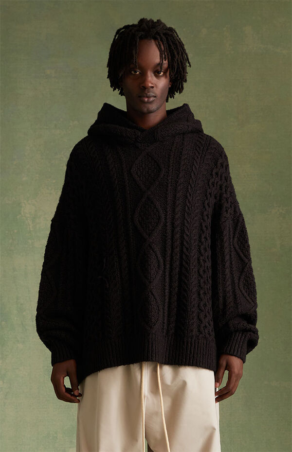 Hoodie Essentials Black Knit Sweater Fear Of God ESSENTIALS Jet - Main Image