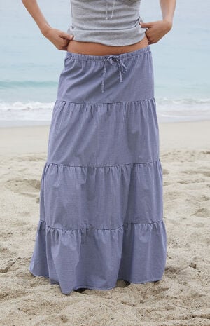 Blue Gingham Nadia Maxi Skirt image number 2