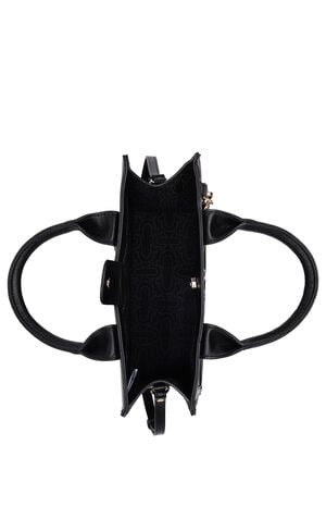 Black Modern Edge Charm Tote Bag image number 7