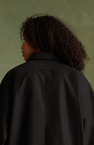 Jet Black Button Down Shirt Jacket image number 3