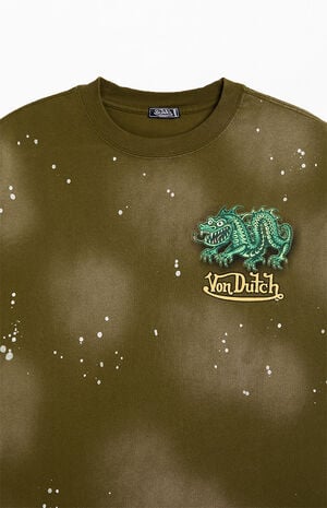 Dragon Paint Splatter Oversized T-Shirt image number 3