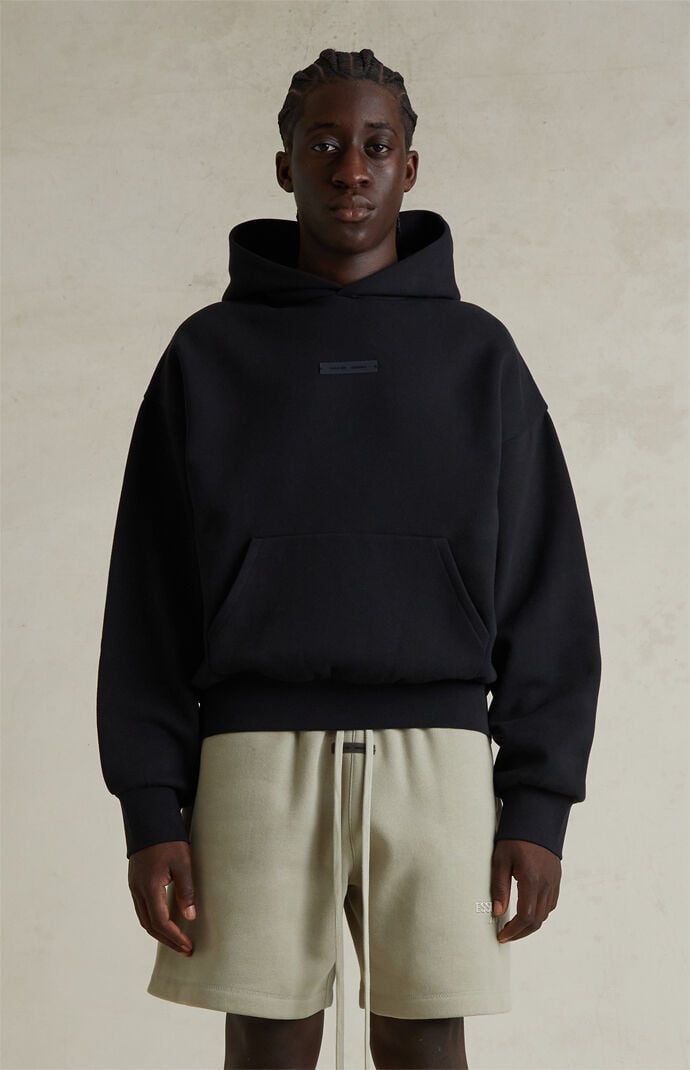 Fear of God ESSENTIALS Jet Black Classic Fleece Hoodie
