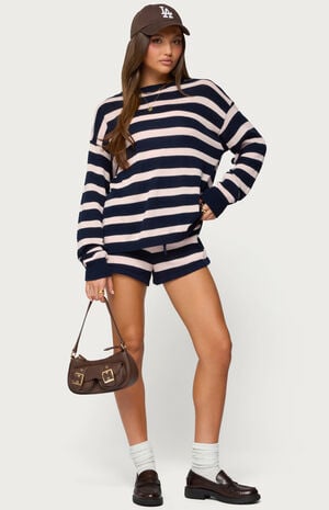Amaris Oversized Striped Knit Sweater image number 5