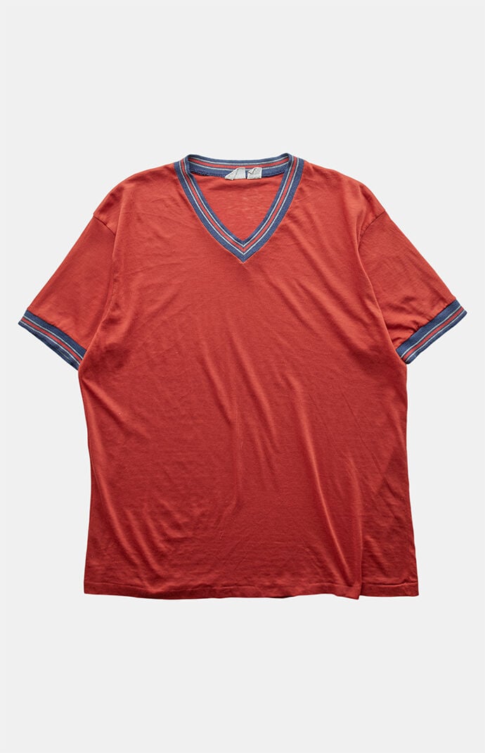 PS VINTAGE '80s Ringer Blank V-Neck Top