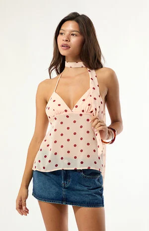 Jasmine Polka Dot Scarf Tank Top image number 1