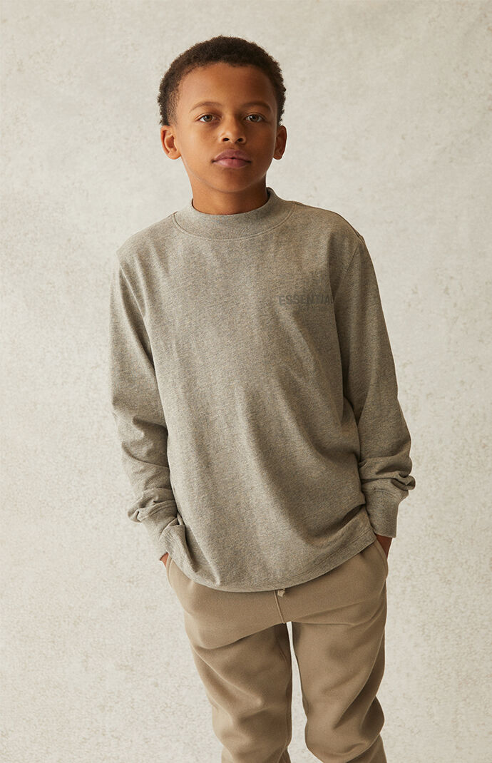Essentials Heather Oatmeal Long Sleeve T-Shirt
