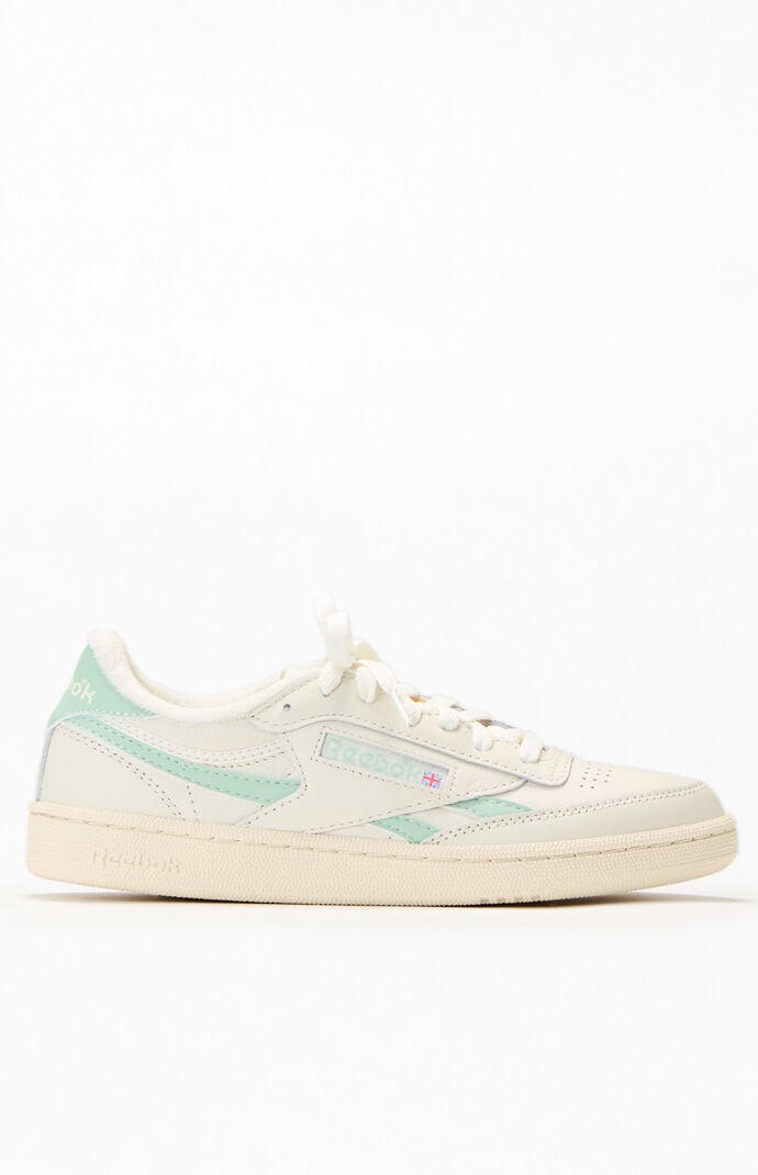 Reebok Women's White & Green Club C Revenge Sneakers