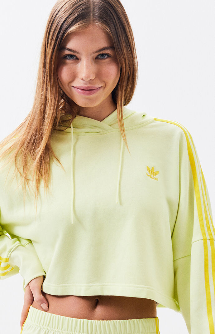 adidas Neon Yellow Cropped Hoodie | PacSun