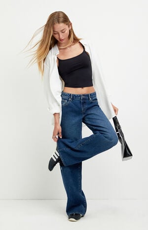 Casey Low Rise Baggy Jeans Dark Indigo Wash image number 1