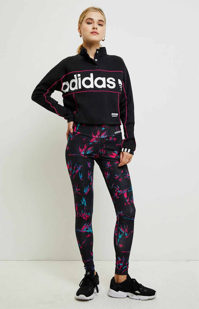 Big Logo Half Zip Crop Top