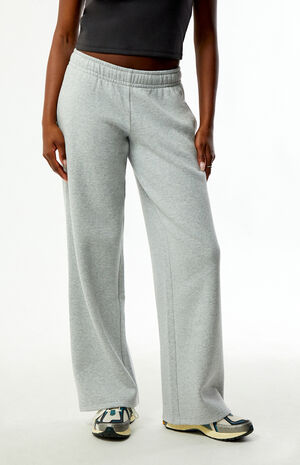 Heather Grey Ultra Soft Fleece Baggy Sweatpants image number 2