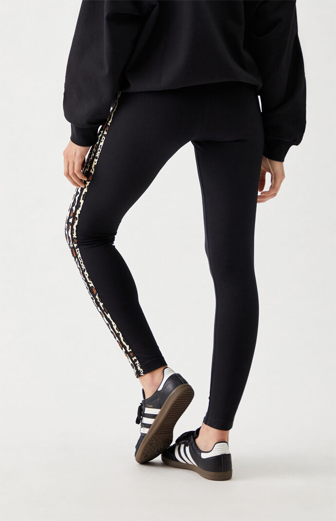 adidas Leopard 3-Stripes Leggings | PacSun
