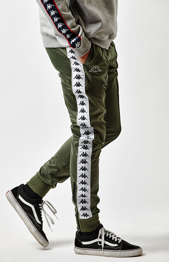kappa green track pants