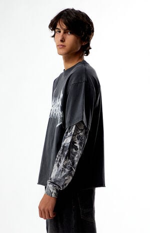 Unshaken Cropped Camo 2fer Long Sleeve T-Shirt image number 3
