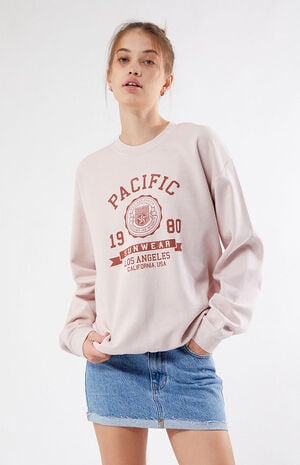 Pacific Sunwear Crest Crew Neck Sweatshirt