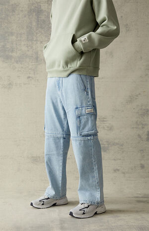 Eco Baggy Indigo Cargo Zip Off Jeans image number 1