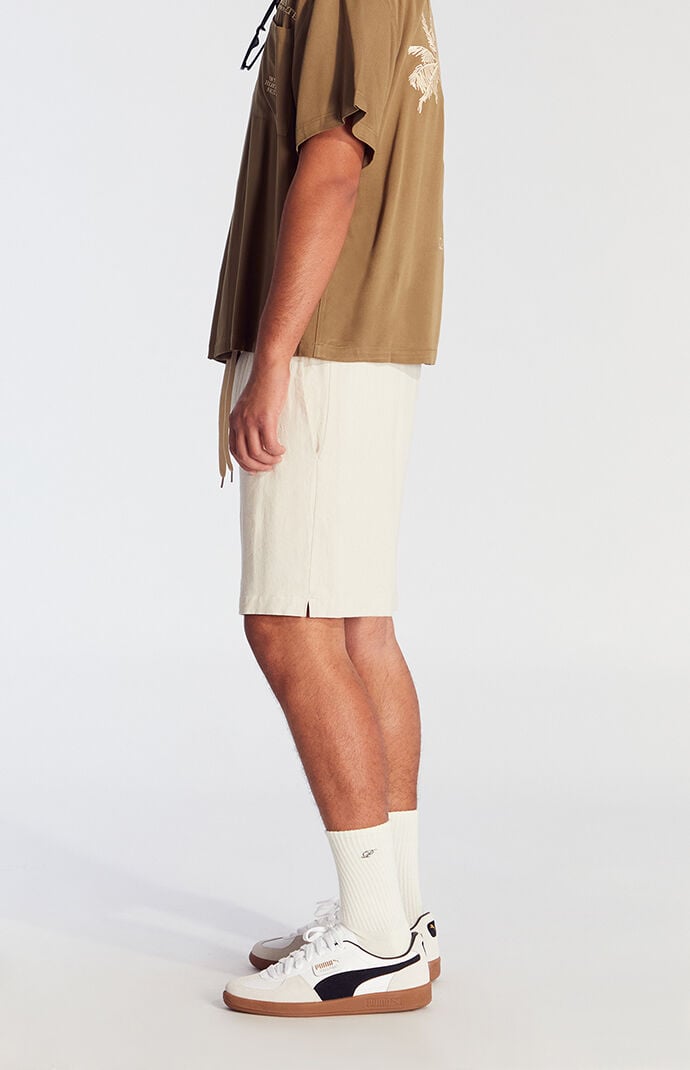 Pacsun Cream Russel Linen Volley Shorts