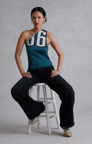 One Shoulder Sports Jersey Tank Top image number 1