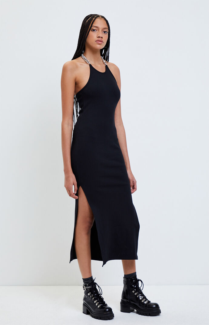 split side halterneck chain mail mini dress split side halterneck chain mail mini dress