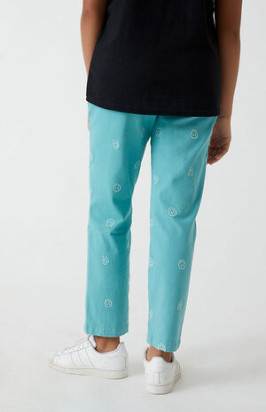 Smiley Embroidered Straight Leg Pants image number 4