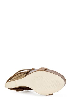 Women's Rothko Camel Belted Wedge Sandals image number 5