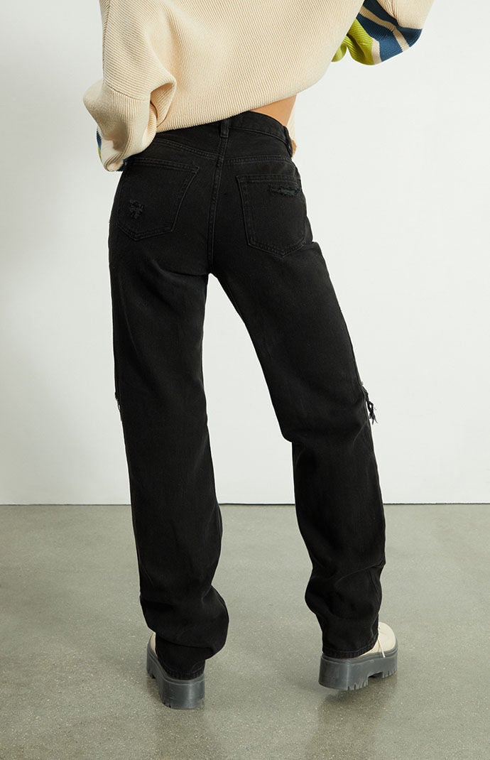 Black Ripped '90s Boyfriend Jeans
