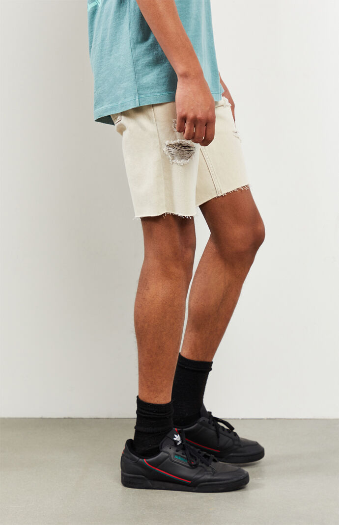 Khaki Denim Shorts