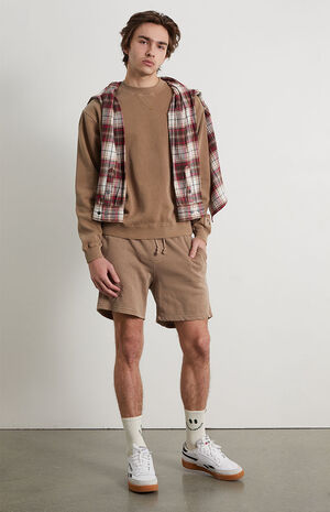 Desert Taupe Fleece Sweat Shorts image number 2