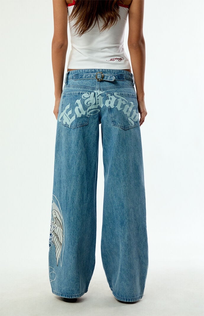 Ed Hardy Cross Wings Low Rise Baggy Jeans | Pacsun