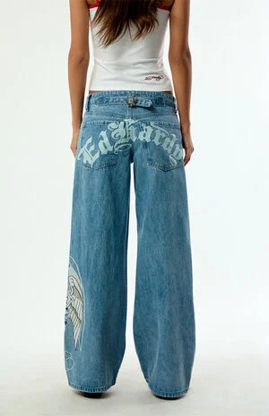 Cross Wings Low Rise Baggy Jeans image number 5
