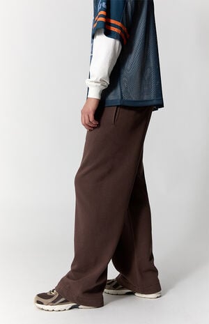 Brown Fleece Extreme Baggy Sweatpants image number 3