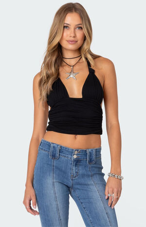 Lillie Knotted Halter Top image number 1