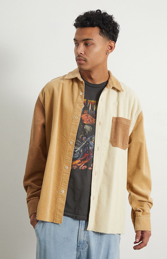 PacSun Brown Paneled Corduroy Shacket 