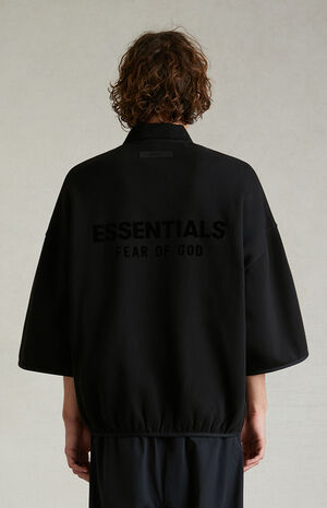 Black 3/4 Sleeve Polo Sweatshirt image number 4