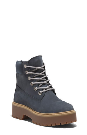 Women's Dark Blue Nubuck Stone Street 6inch Lace-Up Waterproof Boots image number 10