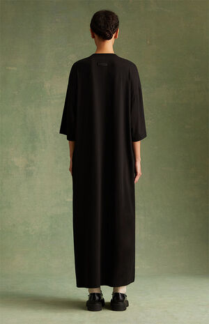 Women's Jet Black 3/4 Sleeve T-Shirt Dress image number 3